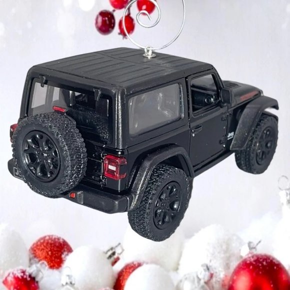 2018 19 Black Jeep Wrangler Rubicon 5" Scale 1/34 Christmas Tree Ornament - Picture 7 of 8